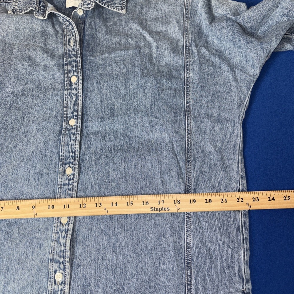 Universal Thread Jean Shirt Dress Womens XSmall Blue Denim Basic Pockets Retro - Picture 13 of 14